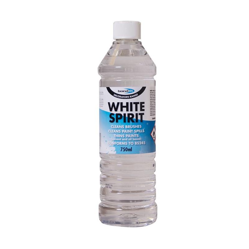 bottle of white spirit against a white background