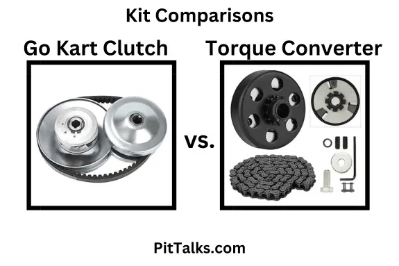 go kart clutch kit and torque converter clutch kit comparison infographic