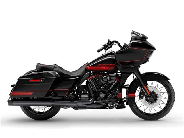 This is a picture of a black and red Road Glide from Harley Davidson. This example has a Stage 1 kit installed.