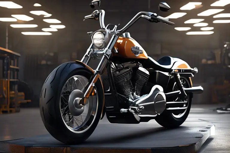 Digitally generated motorcycle used to illustrate a Harley Davidson undergoing troubleshooting.