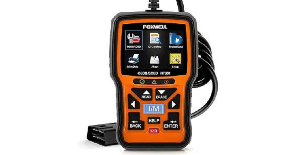 A Foxwell NT301, a diagnostic tool for Harley Davidson motorcycles