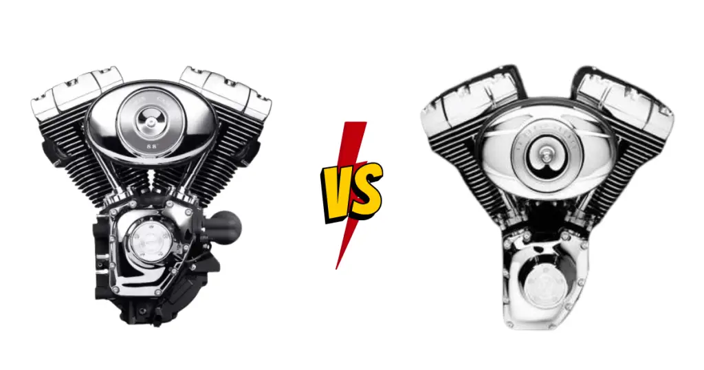 The Twin Cam 88 and 96 engines compared next to each other, illustrating a showdown between the two