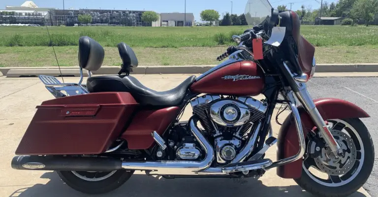 A red example of a 2009 Street Glide from Harley Davidson, one of the more problematic models